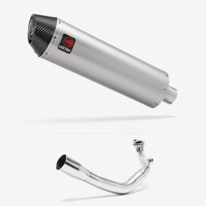 Lextek Stainless Steel RP1 Gloss Oval Exhaust System 400mm for Lexmoto Chieftain / Apollo