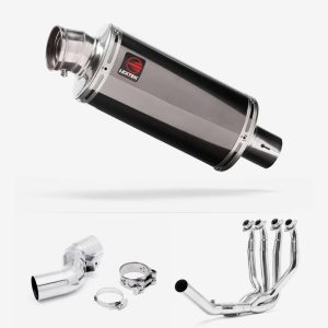 Lextek Dark Tint Stainless Steel OP16 Exhaust System 250mm for Kawasaki Ninja H2 SX (18-21)
