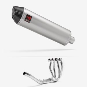 Lextek Stainless Steel RP1 Exhaust System 400mm for Suzuki GSX 1300 R Hayabusa (21-24) Single Sided