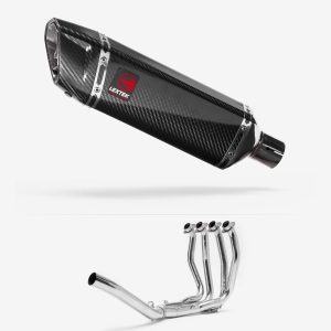 Lextek Stainless Steel SP9C Carbon Fibre Exhaust System 300mm Single Sided