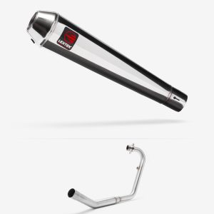 Lextek Polished Stainless Steel AC1 Classic Exhaust System 350mm for Lexmoto ZSX-R 125