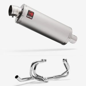 Lextek Stainless Steel OP1 Matt Exhaust System 350mm for Honda VFR 800 (98-01)