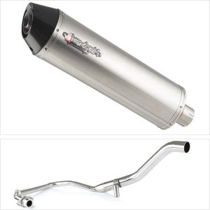 Lextek Stainless Steel RP1 Gloss Oval Exhaust System 400mm for Lexmoto Hawk 125