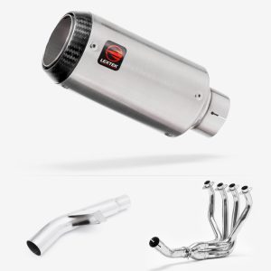 Lextek Stainless Steel CP1 Matt Carbon Tip Exhaust System 150mm for Kawasaki Versys 1000 (12-18)