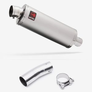 Lextek Stainless Steel OP1 Matt Exhaust 350mm with Link Pipe for Kawasaki Ninja 400 & Z400 (18-24)