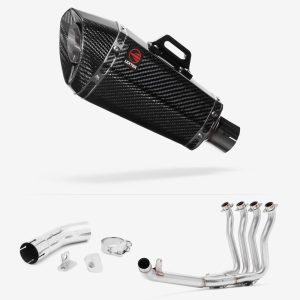 Lextek Carbon Fibre XP8C Exhaust 210mm with Link Pipe for Suzuki GSX-S 1000 F (15-20)