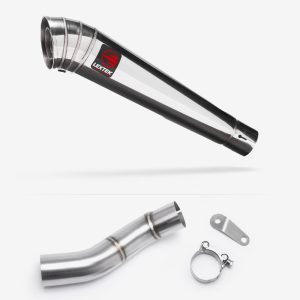 Lextek Stainless Steel MP4 Megaphone Exhaust 300mm with Link Pipe