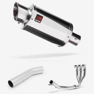 Lextek Stainless Steel YP4 Stubby Exhaust 200mm with Link Pipe for Triumph Sprint GT 1050 (10-17)