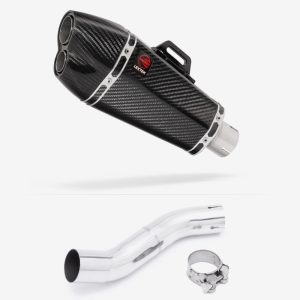 Lextek Carbon Fibre XP13C Exhaust 210mm with Link Pipe for Suzuki GSX 250 R (17-18)
