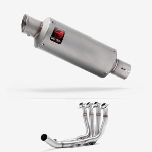 Lextek Stainless Steel GP1 Matt GP Stubby Exhaust System 240mm Low Level for Yamaha YZF R6 (17-22)