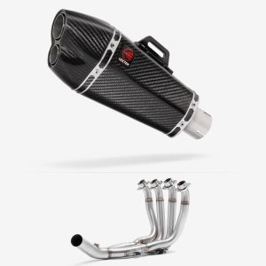 Lextek Carbon Fibre XP13C Exhaust System 210mm Low Level for Yamaha YZF R6 (17-22)