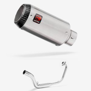 Lextek Stainless Steel CP1 Matt Carbon Tip Exhaust System 150mm for Honda CB125 R (18-20)
