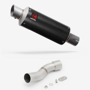 Lextek Carbon Fibre GP8C GP Stubby Exhaust 240mm with Link Pipe for Ducati Monster 821/1200 (14-21)
