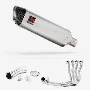Lextek Stainless Steel VP1 Matt Exhaust 300mm with Link Pipe for Suzuki GSX-S 1000 F (15-20)