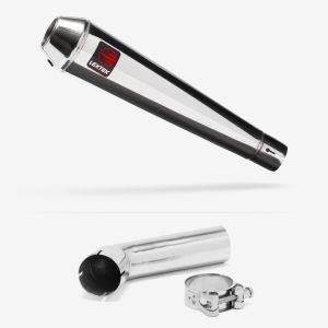 Lextek AC1 Polished Classic Exhaust 350mm with Link Pipe for Suzuki DL1000 V-Strom (14-19)