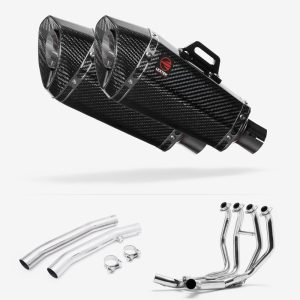 Lextek Carbon Fibre XP8C Exhaust 210mm with Link Pipes for Suzuki GSX 1300 R Hayabusa (99-07)