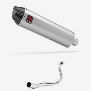 Lextek Stainless Steel RP1 Gloss Oval Exhaust System 400mm for Honda PCX 125 (18-19)