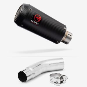 Lextek Carbon Fibre CP9C Exhaust 180mm with Link Pipe for Suzuki GSX-S750 (17-21)