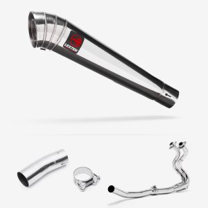Lextek Stainless Steel MP4 Megaphone Exhaust System 300mm for Kawasaki Ninja 400 & Z400 (18-24)