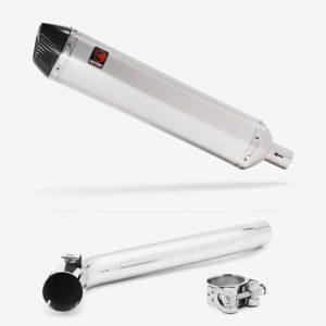 Lextek Stainless Steel SA1 Matt Hexagonal Exhaust 400mm with Link Pipe