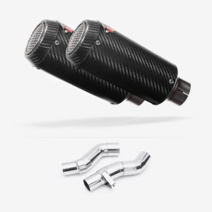 Lextek Carbon Fibre CP9C Exhaust 180mm with Link Pipes for Kawasaki Z1000SX With Luggage (14-19)