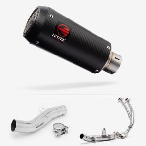 Lextek Carbon Fibre CP9C Exhaust System 180mm for Honda CB500F, CBR500R (13-15) & CB500X (13-16)