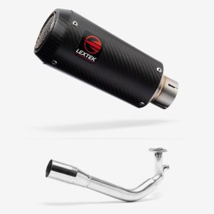 Lextek Carbon Fibre CP9C Exhaust System 180mm for Lexmoto Titan 125