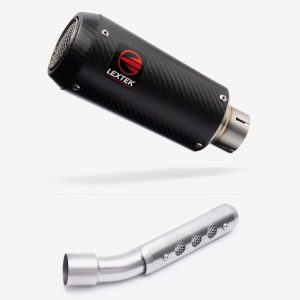 Lextek Carbon Fibre CP9C Exhaust 180mm with Link Pipe for Yamaha Tenere 700 (19-23)