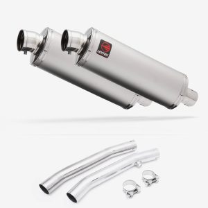 Lextek Stainless Steel OP1 Matt Oval Exhaust 350mm with Link Pipes