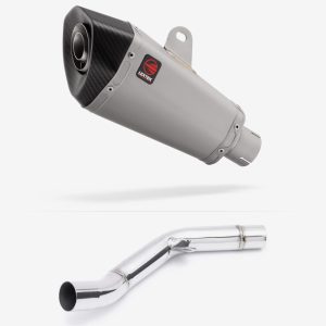 Lextek Stainless Steel XP10 Matt Exhaust 210mm with Link Pipe for Kawasaki Z800 (13-16)
