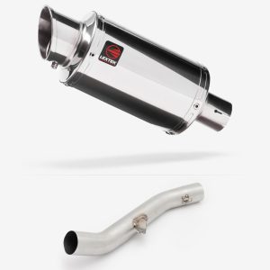 Lextek Stainless Steel YP4 Stubby Exhaust 200mm High Level with Link Pipe for Yamaha YZF R6 (17-22)