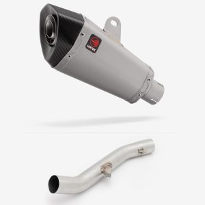 Lextek Stainless Steel XP10 Matt Exhaust 210mm High Level with Link Pipe for Yamaha YZF R6 (17-22)