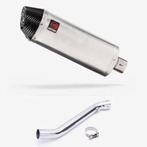 Lextek Stainless Steel RP2 Gloss Oval Exhaust 300mm with Link Pipe