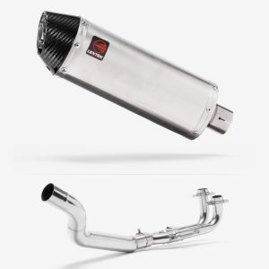 Lextek Stainless Steel RP2 Gloss Oval Exhaust System 300mm for Yamaha T-Max 500 (01-11)