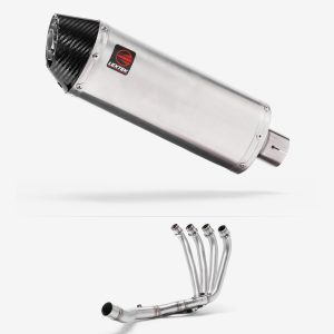 Lextek Stainless Steel RP2 Gloss Oval Exhaust System 300mm for Honda CBR650F/CB650F (14-18)