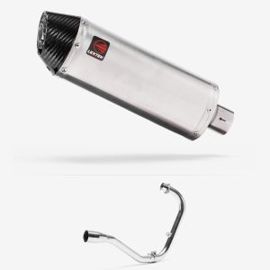 Lextek Stainless Steel RP2 Gloss Oval Exhaust System 300mm for Lexmoto Michigan 125