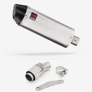 Lextek Stainless Steel RP2 Gloss Oval Exhaust 300mm with Link Pipe