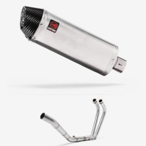Lextek Stainless Steel RP2 Gloss Oval Exhaust System 300mm for Yamaha YZF R3 (15-18)