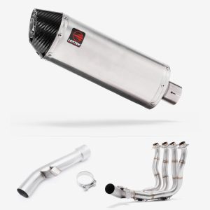 Lextek Stainless Steel RP2 Gloss Oval Exhaust 300mm with Link Pipe for Yamaha FZ1 (06-15)