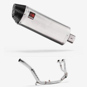 Lextek Stainless Steel RP2 Gloss Oval Exhaust System 300mm for Honda CRF1000 Africa Twin (16-19)