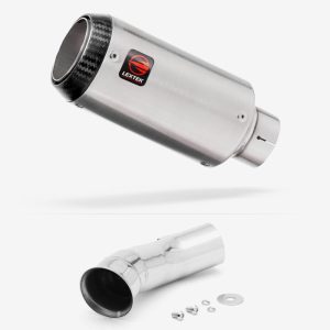 Lextek Stainless Steel CP1 Matt Carbon Tip Exhaust 150mm with Link Pipe for KTM 790 Duke (18-21)