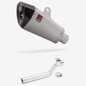 Lextek Stainless Steel XP10 Matt Exhaust 210mm with Link Pipe for Triumph Tiger 1050 Sport (13-20)