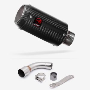 Lextek Carbon Fibre CP8C Exhaust 150mm with Link Pipe for Benelli TNT 125/135 (17-20)