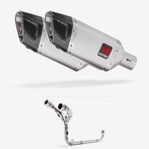 Lextek Stainless Steel SP5 Matt Exhaust System 200mm Twin Underseat for Honda MSX Grom 125 (13-16)