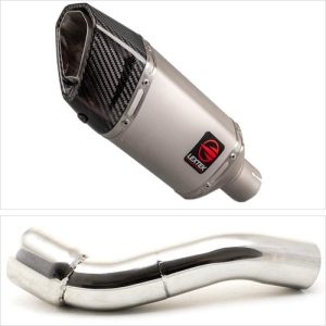 Lextek Stainless Steel SP5 Matt Exhaust 200mm with Link Pipe for BMW R 1200 GS (10-12)