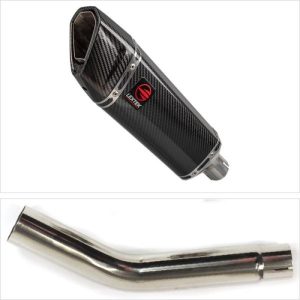 Lextek Carbon Fibre SP9C Gloss Exhaust 300mm with Link Pipe for Honda CB600F Hornet (07-12)