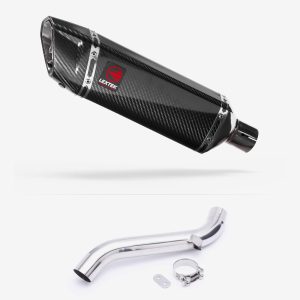 Lextek Carbon Fibre SP9C Gloss Exhaust 300mm with Link Pipe