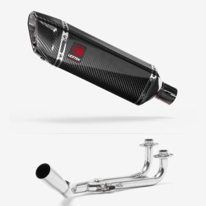 Lextek Carbon Fibre SP9C Gloss Exhaust System 300mm for Yamaha T-Max 500/530 (12-17)