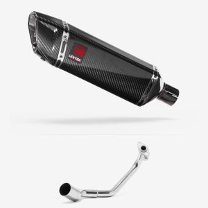 Lextek Carbon Fibre SP9C Gloss Exhaust System 300mm for Peugeot Speedfight 3 125 (09-16)