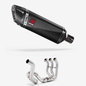 Lextek Carbon Fibre SP9C Gloss Exhaust System 300mm High Level for Yamaha MT-09 Tracer (18-20)